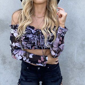 Dainty Hooligan Floral Off Shoulder Top Sz L